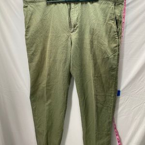 mens gap straight linen slacks sage green 42x32